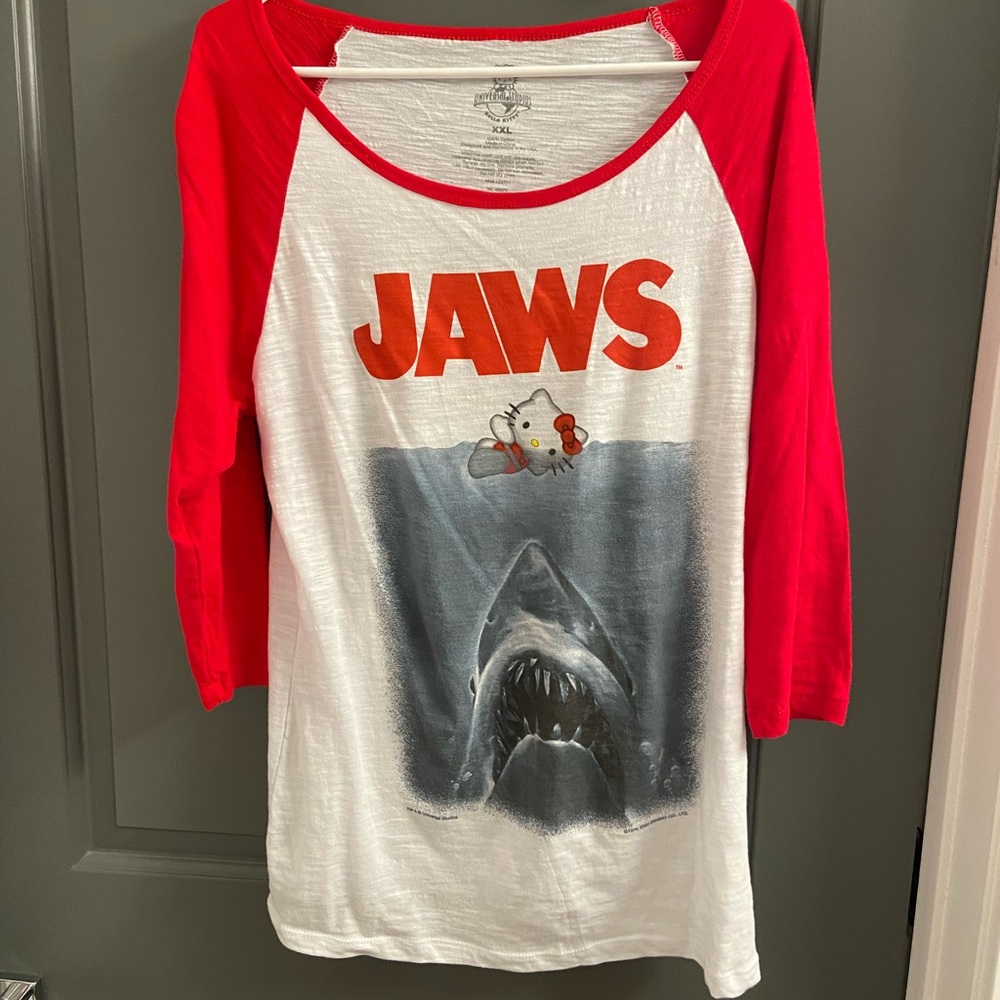 Hello Kitty Jaws Baseball Tee, Universal Studios Merch